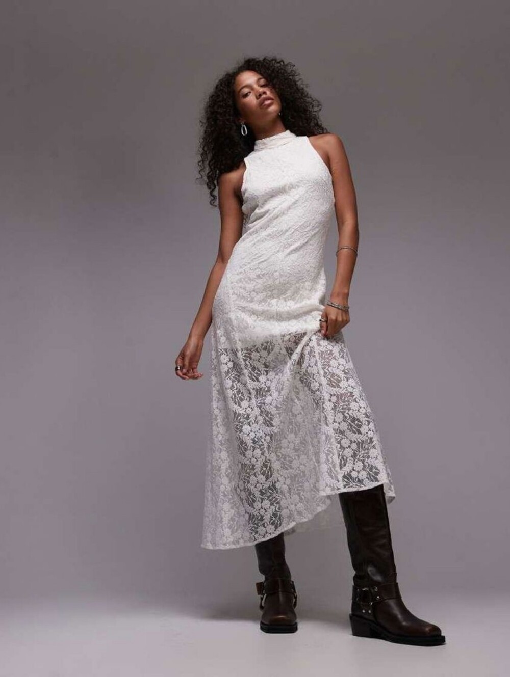 MANGOLace Hem Midi Dress NWT Size SMALL